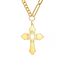 kkjoy Kreuz mit Davidstern Anhänger Halskette Ohrringe Schlüsselanhänger Edelstahl Hexagramm am Kreuz Gebetsamulett Schmuck für Frauen Männer (Halskette D (Kombinierte Kette, 50+5cm)-Gold)