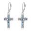 YFN Kolibri Kreuz Ohrringe für Damen 925 Sterling Silber Abalone-Muschelkreuz Ohrringe Hängend Kolibri Ohrringes Tropfen Schmuck Geschenk für Damen