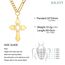 kkjoy Kreuz mit Davidstern Anhänger Halskette Ohrringe Schlüsselanhänger Edelstahl Hexagramm am Kreuz Gebetsamulett Schmuck für Frauen Männer (Halskette D (Kombinierte Kette, 50+5cm)-Gold)