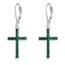 YFN Kreuz Sterling Silber Grüner Malachit Kreuz Ohrringe Tropfen Ohrringe Schmuck Geschenke für Damen Herren