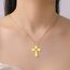 kkjoy Kreuz mit Davidstern Anhänger Halskette Ohrringe Schlüsselanhänger Edelstahl Hexagramm am Kreuz Gebetsamulett Schmuck für Frauen Männer (Halskette A (1mm Kreuzkette, 45+5cm)-Gold)