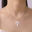 kkjoy Kreuz mit Davidstern Anhänger Halskette Ohrringe Schlüsselanhänger Edelstahl Hexagramm am Kreuz Gebetsamulett Schmuck für Frauen Männer (Halskette A (1mm Kreuzkette, 45+5cm)-Silber)
