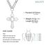 kkjoy Kreuz mit Davidstern Anhänger Halskette Ohrringe Schlüsselanhänger Edelstahl Hexagramm am Kreuz Gebetsamulett Schmuck für Frauen Männer (Halskette D (Kombinierte Kette, 50+5cm)-Silber)