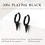 U7 Kleine Creolen mit Kegel Anhänger Schwarz Biker Gotik Hängeohrringe Punk Rock Huggie Kreolen Hoop Earrings Modeschmuck für Männer Frauen