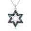 ABIGY Davidstern Halskette 925 Sterling Silber Davidstern Kette mit Türkis Anhänger Jüdischen Hexagramm Amulett Schmuck Geschenke für Damen Männer