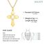 kkjoy Kreuz mit Davidstern Anhänger Halskette Ohrringe Schlüsselanhänger Edelstahl Hexagramm am Kreuz Gebetsamulett Schmuck für Frauen Männer (Halskette A (1mm Kreuzkette, 45+5cm)-Gold)