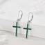 YFN Kreuz Sterling Silber Grüner Malachit Kreuz Ohrringe Tropfen Ohrringe Schmuck Geschenke für Damen Herren