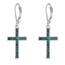 YFN Kreuz Ohrringe Sterling Silber Türkis Baumeln Tropfen Ohrringe Schmuck Geschenk für Damen