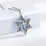 ABIGY Davidstern Kette mit Kreuz 925 Sterling Silber Opal Anhänger Hexagramm Davidstern Kette Jüdischen Hexagramm Amulett Schmuck Geschenke für Damen Männer