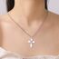 kkjoy Kreuz mit Davidstern Anhänger Halskette Ohrringe Schlüsselanhänger Edelstahl Hexagramm am Kreuz Gebetsamulett Schmuck für Frauen Männer (Halskette B (3mm Kreuzkette, 45+5cm)-Silber)