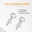 U7 Kleine Creolen mit Ankh-Kreuz Anhänger Edelstahl Biker Gotik Hängeohrringe Punk Rock Huggie Kreolen Hoop Earrings Modeschmuck für Männer Frauen
