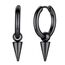 U7 Kleine Creolen mit Kegel Anhänger Schwarz Biker Gotik Hängeohrringe Punk Rock Huggie Kreolen Hoop Earrings Modeschmuck für Männer Frauen