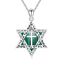 ABIGY Davidstern Halskette 925 Sterling Silber Malachit Davidstern Kette Malachit Anhänger mit Kreuz Hexagramm Halskette Jüdischer Schmuck Amulett Schmuck Männer Damen Geschenke