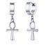 U7 Kleine Creolen mit Ankh-Kreuz Anhänger Edelstahl Biker Gotik Hängeohrringe Punk Rock Huggie Kreolen Hoop Earrings Modeschmuck für Männer Frauen