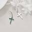 YFN Kreuz Sterling Silber Grüner Malachit Kreuz Ohrringe Tropfen Ohrringe Schmuck Geschenke für Damen Herren