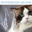 ABIGY Katzen Ohrringe 925 Sterling Silber Haustier Ohrringe keltischer Knoten baumelnde Ohrringe verrückter Katzen Damen Schmuck für Damen und Mädchen Geburtstags Geschenke