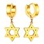 U7 Klappcroelen mit Davidstern Anhänger 18k vergoldet Kleine Creolen Ohrringe Gotik Biker Punk Rock Huggie Kreolen Modeschmuck Accessoire