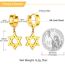 U7 Klappcroelen mit Davidstern Anhänger 18k vergoldet Kleine Creolen Ohrringe Gotik Biker Punk Rock Huggie Kreolen Modeschmuck Accessoire