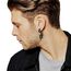 U7 Punk Creolen Ohrringe für Männer Frauen Hip-Hop Klappcreolen mit Davidstern Anhänger Schwarz Kleine Huggie Kreolen Modeschmuck Accessoire