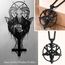 Church Of Satan Siegel von Baphomet Satanic Ziege von Mendes Ziegenkopf Teufel Anhänger Luzifer Halskette, invertierte Pentagramm Amulett Schmuck für Männer Jungen