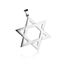 BlackAmazement 316L Edelstahl Anhänger Leder Kette Halskette Davidstern Star of David Hexagramm silber Damen Herren (Anhänger mit Kette)