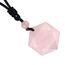 KYEYGWO Unisex Davidstern-Anhänger mit Verstellbar Nylonseil, Rosenquarz David Stern Halskette Hexagramm Edelstein Kettenanhänger Reiki Schmuck für Amulett, Heilung, Religiöser