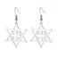 Ohrringe Davidstern für Damen, Edelstahl, Hexagramm, hebräische Schrift, blauer Diamant, rund, Stern, Megan, jüdischer Schmuck, Einheitsgröße, Edelstahl, Nein