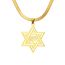 VASSAGO Davidstern Halskette für Frauen Jüdischer Stern mit Menorah Halskette aus Edelstahl Chanukka Anhänger Halskette für Männer Israel Religiöser Schmuck (Gold Halskette-Schlangen kette)