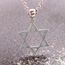 ForFox Vintage Echt 925 Sterling Silber Hexagramm Davidstern Anhänger für Herren Damen