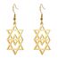 Davidstern-Ohrringe für Damen, Edelstahl, hebräische Inschrift, Hexagramm, blauer Diamant, rund, baumelnde Ohrringe, Megan-Stern, jüdischer Schmuck, Einheitsgröße, Edelstahl, Kein Edelstein