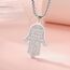 Hamsa Hand der Fatima Halskette für Frauen Hebräischer Segensanhänger Jüdischer Davidstern Halskette Israel Allah Judentum Religiöser Schmuck Islamisches Amulett für Männer (Kastenkette Silber)