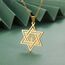 VASSAGO Davidstern Halskette für Frauen Jüdischer Stern mit Menorah Halskette aus Edelstahl Chanukka Anhänger Halskette für Männer Israel Religiöser Schmuck (Gold halskette)