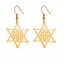 Davidstern-Ohrringe für Damen, Edelstahl, hebräische Inschrift, Hexagramm, blauer Diamant, rund, baumelnde Ohrringe, Megan-Stern, jüdischer Schmuck, Einheitsgröße, Edelstahl, Kein Edelstein