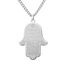 Hamsa Hand der Fatima Halskette für Frauen Hebräischer Segensanhänger Jüdischer Davidstern Halskette Israel Allah Judentum Religiöser Schmuck Islamisches Amulett für Männer (Kreuz Kette silber)