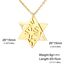 EUEAVAN Jüdisches Gebet Shema Yisrael Halskette für Frauen Zweifarbige Davidstern Halskette Hear O Israel Anhänger Judaica Sh'ma Yisrael Schmuck Hebräisch Kabbalah Segen Geschenk Männer (gold)