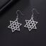 Ohrringe Davidstern für Damen, Edelstahl, Hexagramm, hebräische Schrift, blauer Diamant, rund, Stern, Megan, jüdischer Schmuck, Einheitsgröße, Edelstahl, Nein