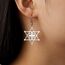 Ohrringe Davidstern für Damen, Edelstahl, Hexagramm, hebräische Schrift, blauer Diamant, rund, Stern, Megan, jüdischer Schmuck, Einheitsgröße, Edelstahl, Nein