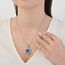 MYSTIC JEWELS By Dalia – Halskette mit Davidstern (Magen David) aus 925er Sterlingsilber mit blauem bösen Blick aus Kristall in der Mitte (groß)