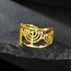 Amaxer Davidstern Hexagramm Chanukka Menora Kerze jüdisches Magen Hebräisch Judaica ausgehöhlt offen verstellbarer Fingerring, Metall