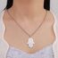 Hamsa Hand der Fatima Halskette für Frauen Hebräischer Segensanhänger Jüdischer Davidstern Halskette Israel Allah Judentum Religiöser Schmuck Islamisches Amulett für Männer (Kreuz Kette silber)
