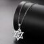 EUEAVAN Davidstern Halskette für Frauen Palästina Halskette Judenstern Land Flagge Karte Anhänger Naher Osten Arabischer Nationalschmuck Judaica Geschenke Männer (silver)