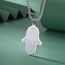 Hamsa Hand der Fatima Halskette für Frauen Hebräischer Segensanhänger Jüdischer Davidstern Halskette Israel Allah Judentum Religiöser Schmuck Islamisches Amulett für Männer (Kastenkette Silber)