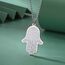 Hamsa Hand der Fatima Halskette für Frauen Hebräischer Segensanhänger Jüdischer Davidstern Halskette Israel Allah Judentum Religiöser Schmuck Islamisches Amulett für Männer (Kreuz Kette silber)