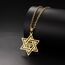 VASSAGO Davidstern Halskette für Frauen Jüdischer Stern mit Menorah Halskette aus Edelstahl Chanukka Anhänger Halskette für Männer Israel Religiöser Schmuck (Gold halskette)