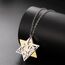 Jüdisches Gebet Shema Yisrael Halskette für Frauen Zweifarbige Davidstern Halskette Hear O Israel Anhänger Judaica Sh'ma Yisrael Schmuck Hebräisch Kabbalah Segen Geschenk Männer (A- Zweifarbig silber)