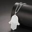 Hamsa Hand der Fatima Halskette für Frauen Hebräischer Segensanhänger Jüdischer Davidstern Halskette Israel Allah Judentum Religiöser Schmuck Islamisches Amulett für Männer (Kreuz Kette silber)