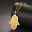 EUEAVAN Hamsa Hand der Fatima Halskette für Frauen Hebräischer Segensanhänger Jüdischer Davidstern Halskette Israel Allah Judentum Religiöser Schmuck Islamisches Amulett für Männer (Kreuz Kette Gold)