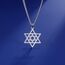 Dreamtimes Davidstern Halsketten Edelstahl Hexagramm Anhänger jüdische Halsketten Davidstern jüdischer Schmuck für Frauen Herren (Silber)