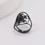 Amaxer Edelstahl Metatrons Cube Ring für Frauen Erzengel Metatron Schutzerklärung Ausgehöhlt Damen Band Ring Schmuck für Dame (Schwarz)
