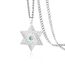 VASSAGO Davidstern-Halskette für Damen Edelstahl Zirkonia magischer Hexagon-Anhänger zierlicher religiöser jüdischer Schmuck (Silber)